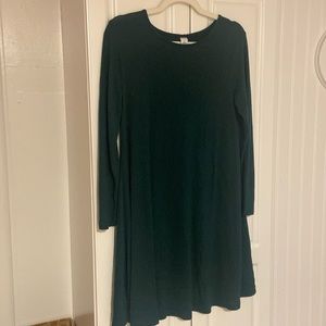 Soft Dark/Hunter Green Long Sleeve Skater Dress